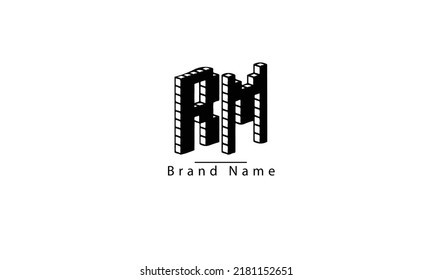 RM MR R M abstract vector logo monogram template