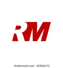 Rm Negative Space Letter Logo Red Stock Vector (Royalty Free) 353026172 ...