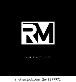 RM Negative Space Monogram – Minimalist Black and White Letter mark Logo for Creative Branding, Fashion Identity and Modern Design Concepts
