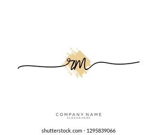 RM R M Initial handwriting logo template