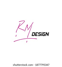 RM R M Initial handwriting creative fashion elegant design logo template vector