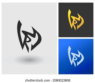 RM RY Letter shape monogram initial concept creative design.