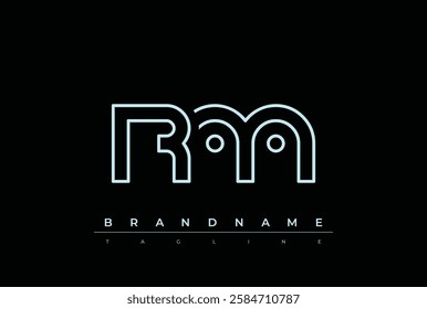 RM Technology Letter Logo Template. This tech letter logo is a graphic mark that uses letters to represent a technology company.