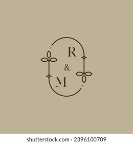 RM wedding initial logo in high quality professional design that will print well across any print media