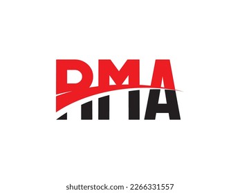 Ilustración del vector de diseño del logotipo inicial de la carta RMA