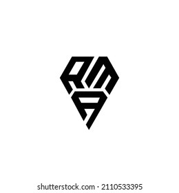RMA triángulo creativo carta concepto de logo