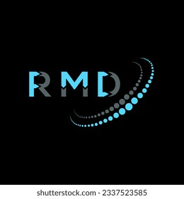 Diseño creativo del logo de la carta RMD. Diseño único de RMD.
