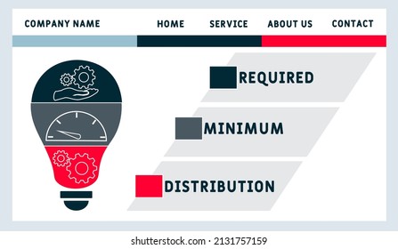 RMD - Required Minimum Distribution acronym. business concept background. vector illustration concept with keywords and icons. lettering illustration with icons for web banner, flyer, landing pag
