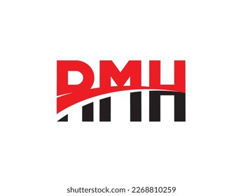 Ilustración del vector de diseño del logotipo inicial de la carta RMH