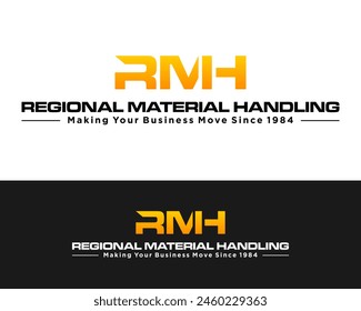 RMH letters monogram material handling company logo design.

