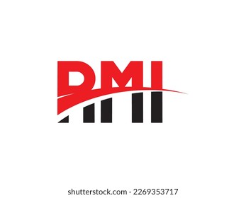 Ilustración del vector de diseño del logotipo inicial de la carta RMI