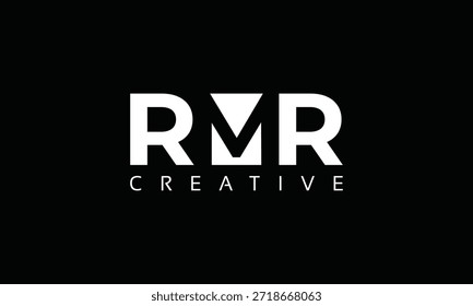 RMR letters Logo with negative space design. Letter with geometric typography. Creative Vector Illustration with letters.