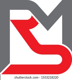 RMS RSM MRS UNIQUE VECTOR LOGO WITH RED AND GRAY 