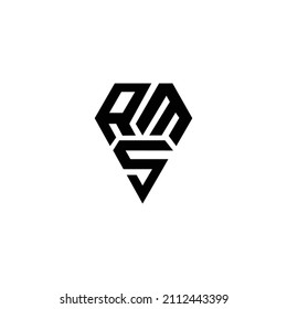 RMS triangle shape logo - creative typography logo design 