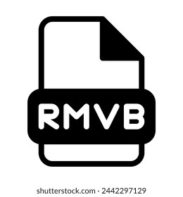 Rmvb file format video icons. web files label icon. Vector illustration.