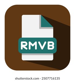 Rmvb file type flat icon. can be used for various design needs. vector illustration.