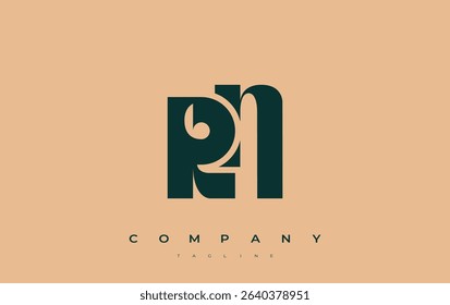 RN Abstract Geometric Logo Design. Modern and elegant logo design with simplistic typography elements, showcasing branding excellence.