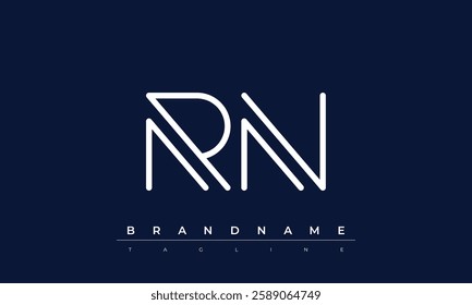 RN Abstract letter logo. This logo icon incorporate with abstract shape in the creative way