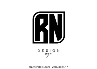 RN Bloco Monograma Logotipo - Negrito Geométrica Lettermark em Estilo Retangular para Marca e Identidade Moderna