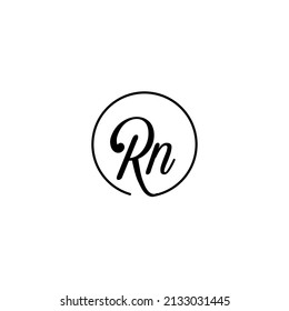 RN circle feminine concept initial logo best for beauty and fashion