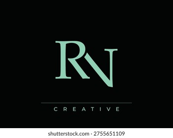 rn creative letter logo design isolated on transparent background