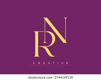 RN Creative Luxury Logo. This logo crafted for creative branding and luxury business identity. Ideal for boutique fashion labels, premium stationery, corporate mark, and marketing materials.
