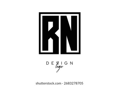 RN Creative Middle Square Bold Monogram Latter Logo Design Moderno Identidade Minimalista da Marca.