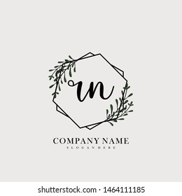 RN Initial beauty floral logo template