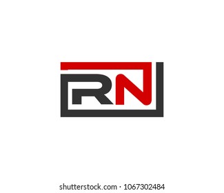 RN initial box letter logo template vector