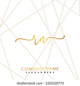 RN Initial Handwriting logo template vector
