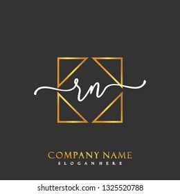 RN Initial Handwriting logo template vector