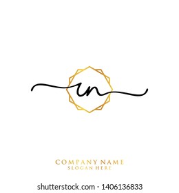 RN Initial handwriting logo template