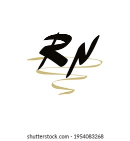RN initial handwritten logo for identity