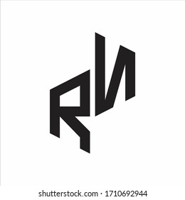 RN Initial Letters logo monogram with up to down style