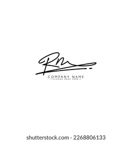 RN Initial Logo in Signature Style for Photography and Fashion Business - Hand Drawn Signature Logo Vector