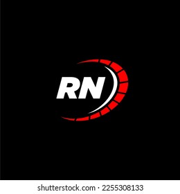 Monograma inicial RN para el logotipo del automóvil con vector de diseño de imágenes de velocidad