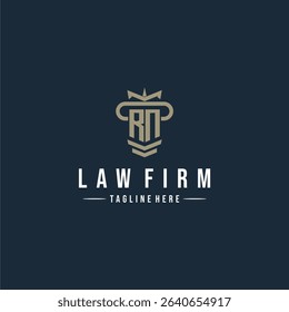 RN initial monogram logo law firm with pillar design