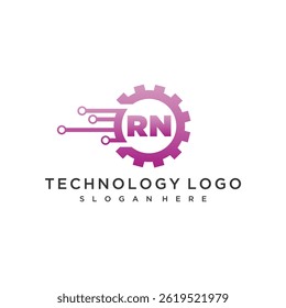 RN initial monogram for technology logo design
