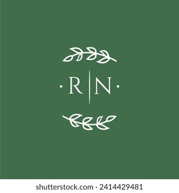 RN initial monogram wedding with creative design