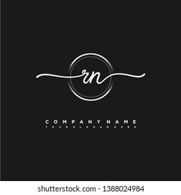 RN initial signature logo. handwriting logo template vector,
