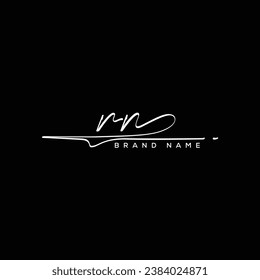 RN letter beauty handwriting vector logo. 