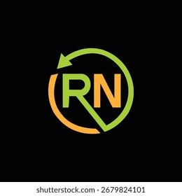 RN letter initial logo design vector illustration	