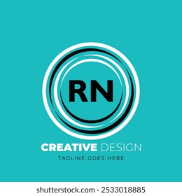 Diseño creativo del logotipo de la letra RN. RN diseño único. Ilustración vectorial