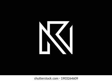 RN letter logo design on luxury background. NR monogram initials letter logo concept. RN icon design. NR elegant and Professional white color letter icon on black background.