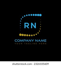 RN letter logo design on black background. RN creative initials letter logo concept. RN unique design.
