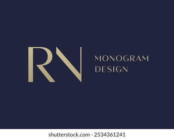 RN letter logo icon design. Classic style luxury initials monogram.