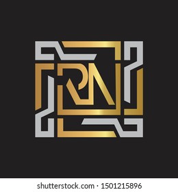 RN Letter logo initial capital monogram with abstract ornament