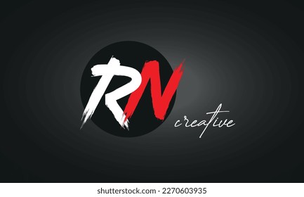 Icono del logotipo RN Letters Brussel Paint, diseño de vectores elegantes