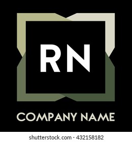 RN letters business logo creative  icon design template elements in abstract background logo, design identity in square with four colors, modern alphabet letters