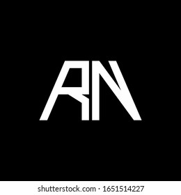 RN logo abstract monogram isolated on black background